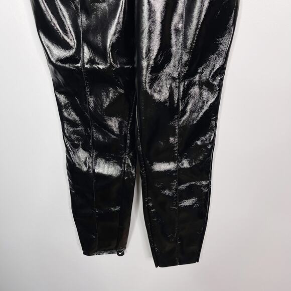 New ASOS Maternity 6 Black Faux Leather Pants Over The Belly High Waist Seamed - Picture 4 of 10
